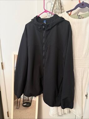 Lightweight Black Hooded Windbreaker Jacket